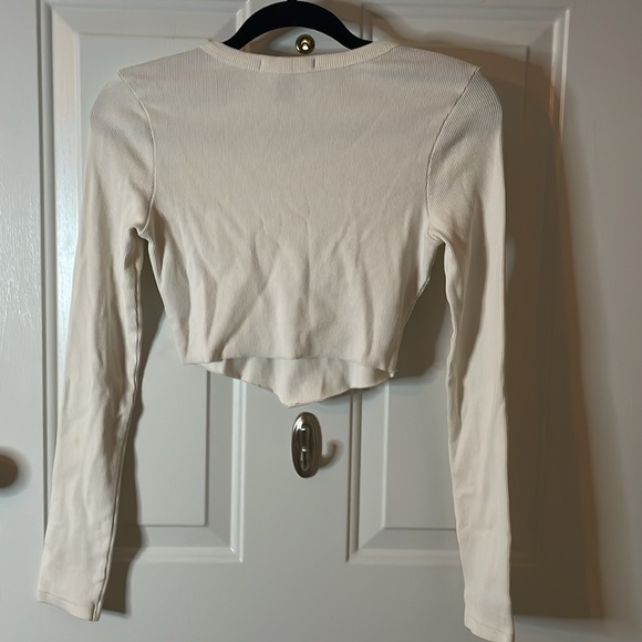 Forever 21 cotton/spandex Fearless Tour Rock & Roll long sleeve crop top, Size S - Picture 6 of 7